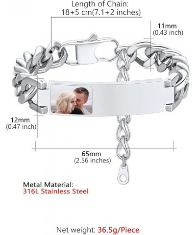 Women Men Bracelet with Picture Inside,Custom Picture Bracelet Personalized Photo Jewelry Gifts for Christams (with Gift Pack...