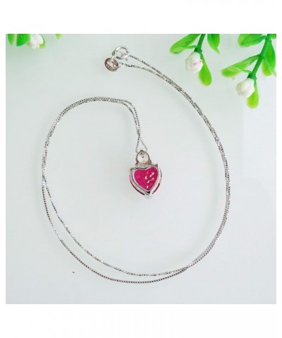 925 Sterling Silver 5.5ct Love Heart shaped Ruby Emerald Zirconia Pendant Necklace White Gold Plated Fashion Jewelry Gift 18 ...