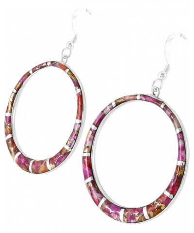 Gemstone Earrings in 925 Sterling Silver & Genuine Gemstones Plum Spiny $31.36 Earrings