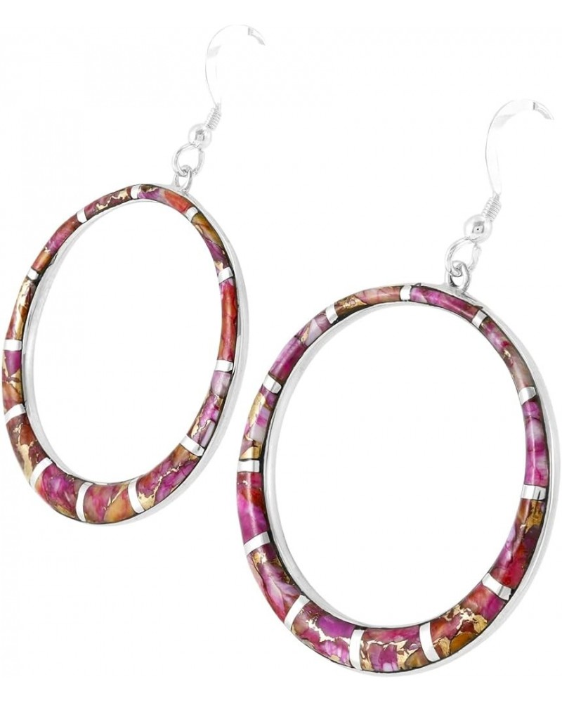 Gemstone Earrings in 925 Sterling Silver & Genuine Gemstones Plum Spiny $31.36 Earrings