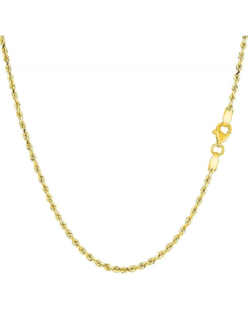 10k REAL Yellow Gold 3.2mm Shiny Hollow Rope Chain Necklace for Pendants and Charms with Lobster-Claw Clasp (7",8", 16", 18" ...