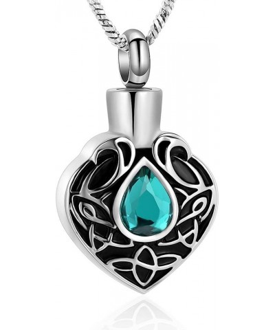 Heart Urn Necklace for Ashes Birthstone Locket Pendant Memorial Keepsake Cremation Jewelry for Women/Men Green $9.04 Necklaces