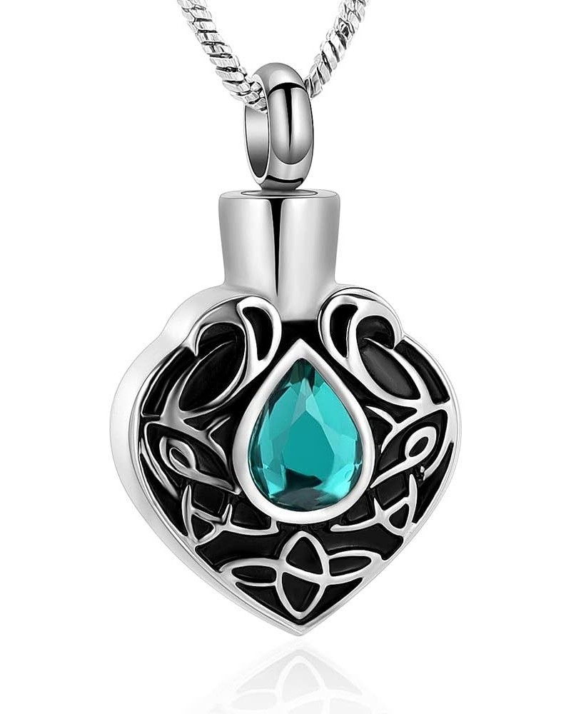 Heart Urn Necklace for Ashes Birthstone Locket Pendant Memorial Keepsake Cremation Jewelry for Women/Men Green $9.04 Necklaces