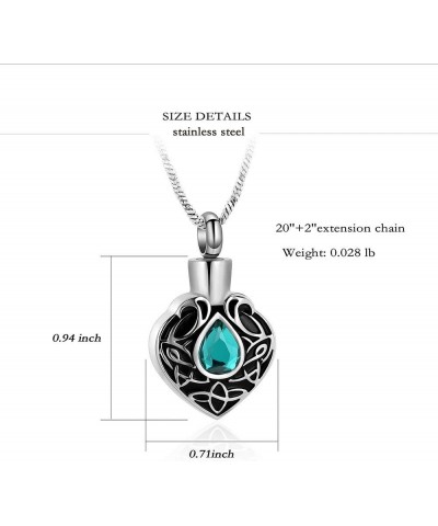 Heart Urn Necklace for Ashes Birthstone Locket Pendant Memorial Keepsake Cremation Jewelry for Women/Men Green $9.04 Necklaces