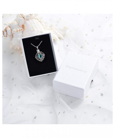 Heart Urn Necklace for Ashes Birthstone Locket Pendant Memorial Keepsake Cremation Jewelry for Women/Men Green $9.04 Necklaces