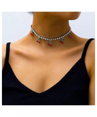 Boho Rhinestones Pearl Choker Necklace for Women Multilayer Pearl Prom Choker Necklaces for girls Silver $6.88 Necklaces