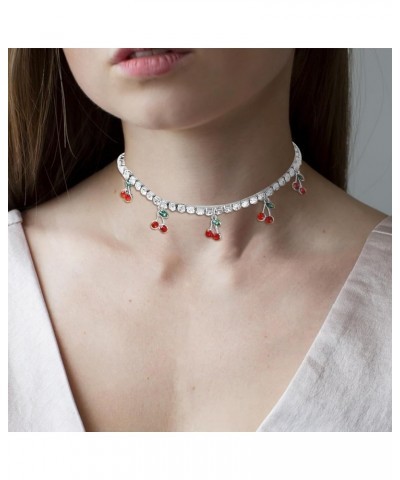 Boho Rhinestones Pearl Choker Necklace for Women Multilayer Pearl Prom Choker Necklaces for girls Silver $6.88 Necklaces