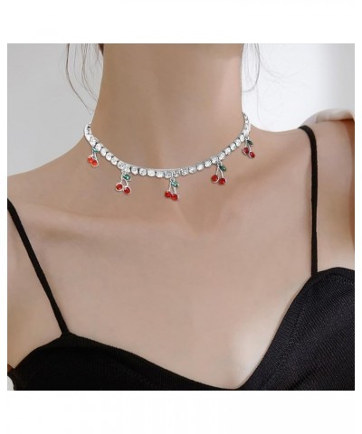 Boho Rhinestones Pearl Choker Necklace for Women Multilayer Pearl Prom Choker Necklaces for girls Silver $6.88 Necklaces