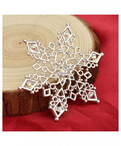 Christmas Snowflake Brooch Pin for Women Girls Rhinestone Crystal Snowflake Brooch Pins Glitter Fashion Christmas Brooches an...