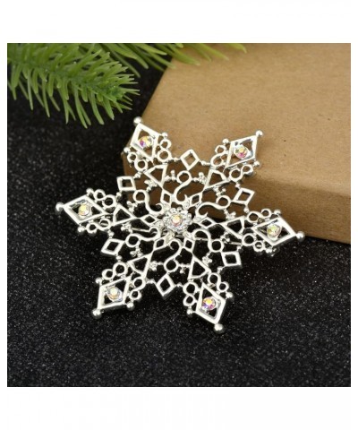 Christmas Snowflake Brooch Pin for Women Girls Rhinestone Crystal Snowflake Brooch Pins Glitter Fashion Christmas Brooches an...