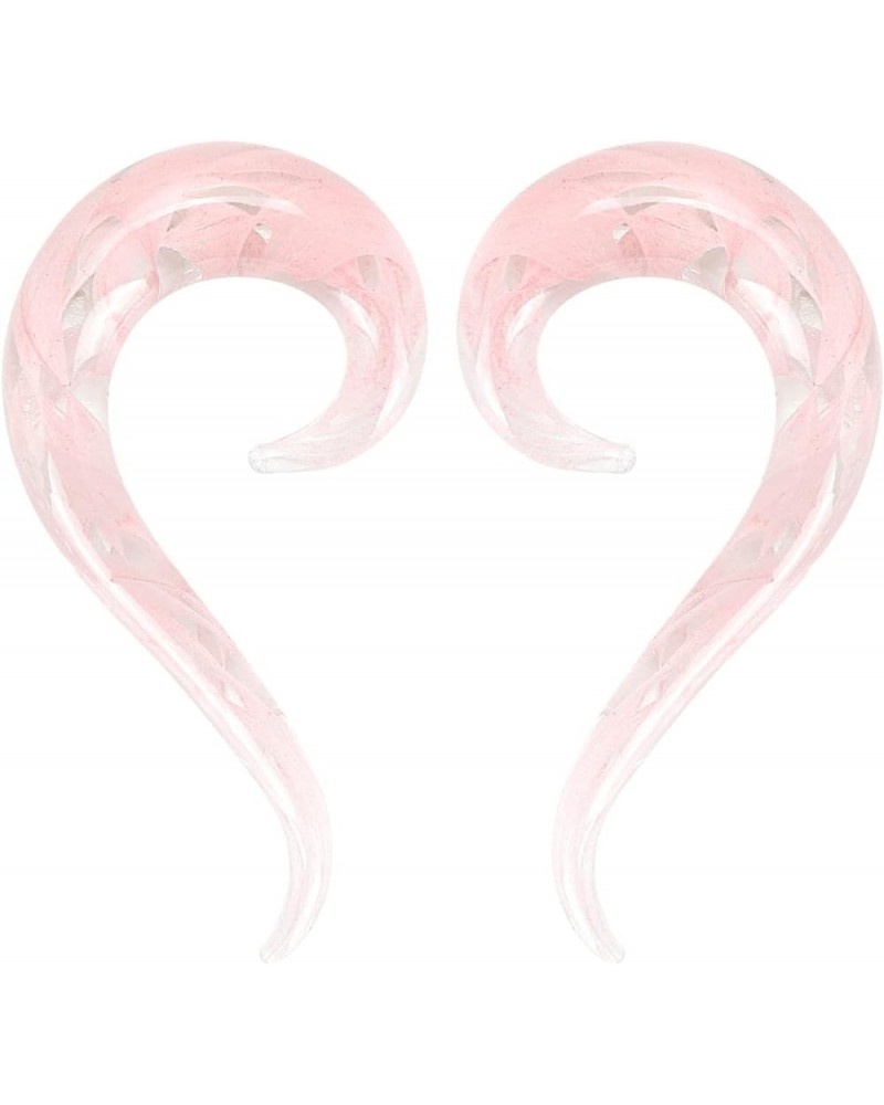 2pcs Glass Ear Tapers Plugs Handmade Hanger Ear Gauges Spiral Snail Ear Stretchers Piercing Jewelry 8g-00g B: Pink 0g(8mm) $7...