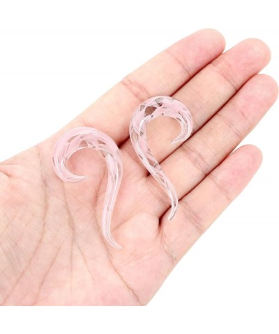 2pcs Glass Ear Tapers Plugs Handmade Hanger Ear Gauges Spiral Snail Ear Stretchers Piercing Jewelry 8g-00g B: Pink 0g(8mm) $7...