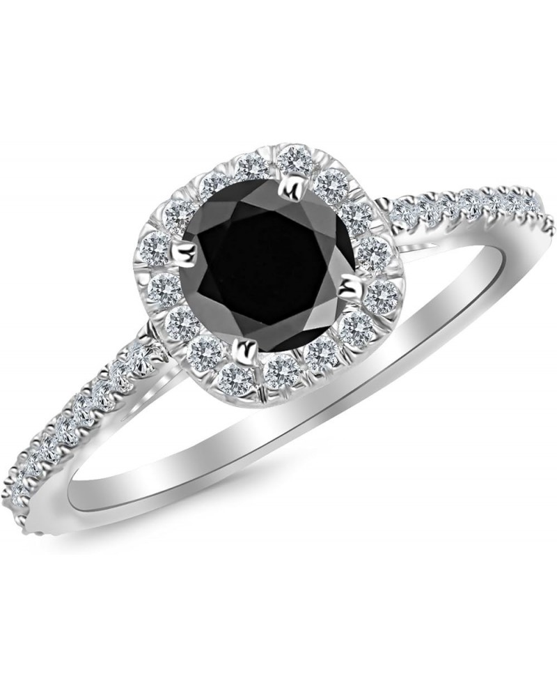 Gorgeous Classic Cushion Halo Style Diamond Engagement Ring with a 3 Carat Black Diamond Heirloom Quality Center 8.5 Rose Gol...