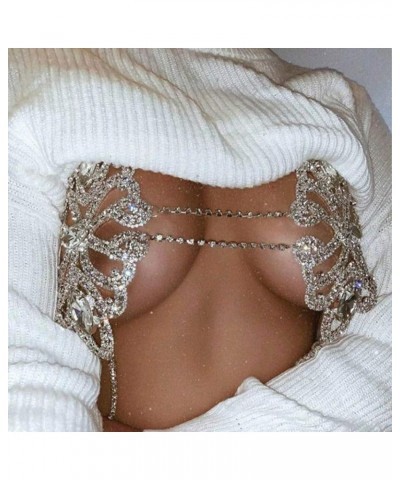 Rhinestone Body Chain Crystal Bra Bikini Chains Summer Beach Body Jewelry for Women and Girls Gold $13.23 Body Jewelry