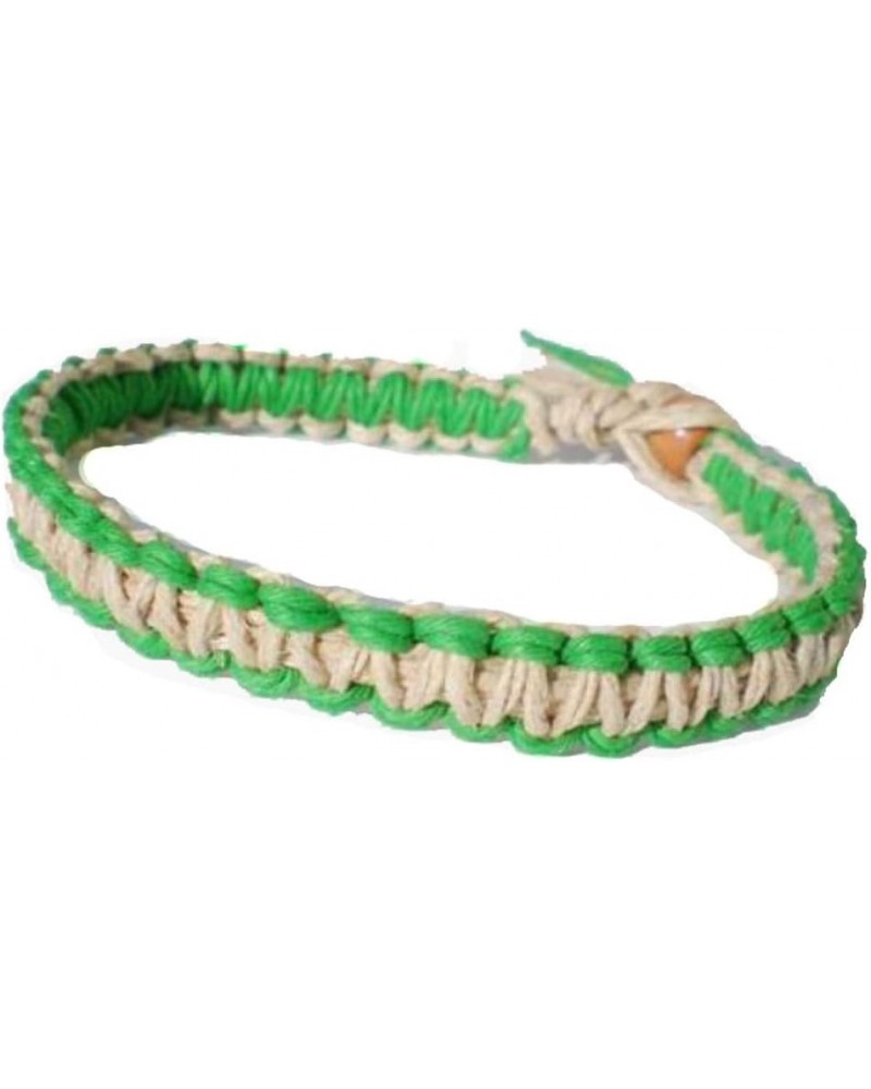 Green and Natural Surfer Hawaiian Hemp Bracelet Style Stackable- Handmade $8.69 Bracelets