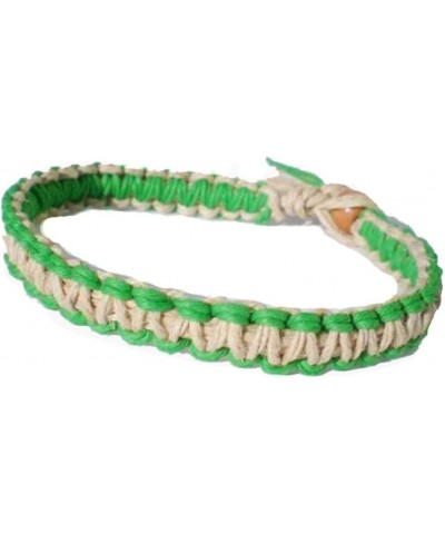 Green and Natural Surfer Hawaiian Hemp Bracelet Style Stackable- Handmade $8.69 Bracelets