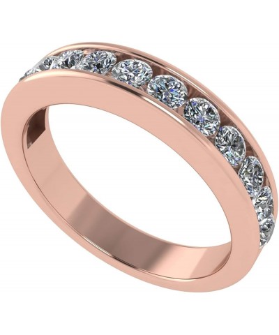 Anniversary Band Ring Channel Set w/ 0.75ctw Pure Brilliance Zirconia in Silver, 10K, or 14K Gold rose gold - 10k - reg shank...