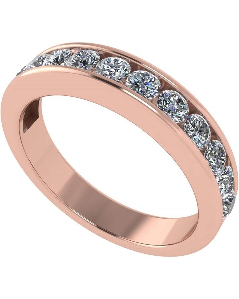 Anniversary Band Ring Channel Set w/ 0.75ctw Pure Brilliance Zirconia in Silver, 10K, or 14K Gold rose gold - 10k - reg shank...