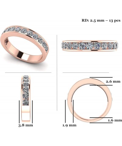 Anniversary Band Ring Channel Set w/ 0.75ctw Pure Brilliance Zirconia in Silver, 10K, or 14K Gold rose gold - 10k - reg shank...