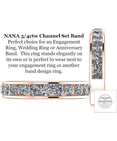 Anniversary Band Ring Channel Set w/ 0.75ctw Pure Brilliance Zirconia in Silver, 10K, or 14K Gold rose gold - 10k - reg shank...