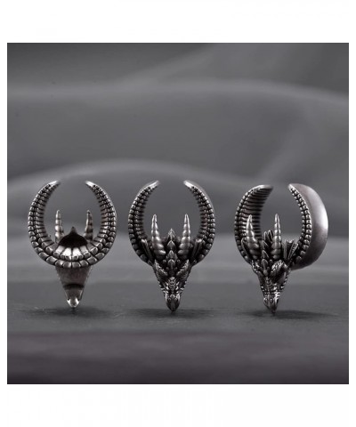 2PCS Opening Saddle Ear Tunnel Skull Horns Plug Ear Gauges Piercing Expander Studs Stretchers Fashion Body Piercing Jewelry E...