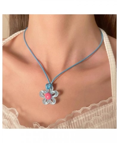 Y2k Necklace Fairy Grunge Jewelry Emo Accessories Emo Jewelry Cute Necklaces for Women Teen Girls Y2k Jewelry Flower-Blue $8....