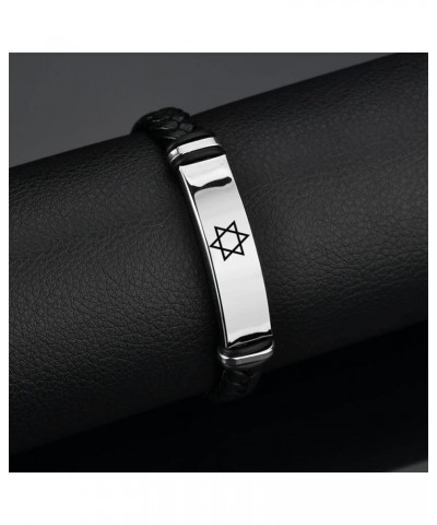 Star Of David Jewish Bracelet Religious Jerusalem Mogen David Star Leather Bracelet Women Men Judaica Hebrew Israel Faith Han...