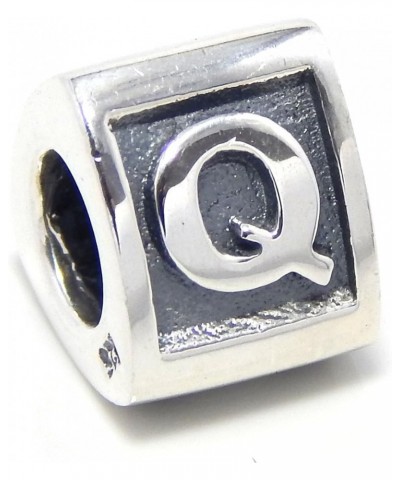 925 Sterling Silver Alphabet Triangle Charm Bead Q $12.47 Bracelets