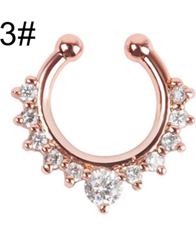 Fashion Creative Body Piercing Jewelry for Women Men Fashion Women Rhinestone Inlaid Nose Ring Clip Hoop Piercing Body Jewelr...