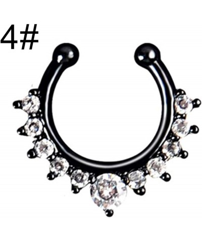 Fashion Creative Body Piercing Jewelry for Women Men Fashion Women Rhinestone Inlaid Nose Ring Clip Hoop Piercing Body Jewelr...