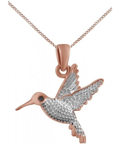 Jewel Zone US Humming Bird Pendant Necklace in 14k Gold Over Sterling Silver Jewelry for Womens rose-gold-plated-silver $17.6...