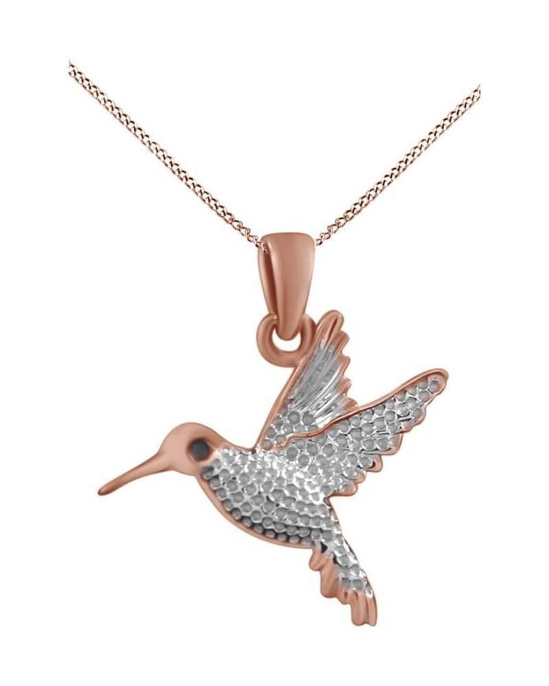 Jewel Zone US Humming Bird Pendant Necklace in 14k Gold Over Sterling Silver Jewelry for Womens rose-gold-plated-silver $17.6...