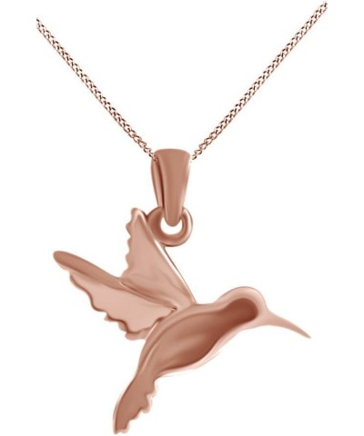 Jewel Zone US Humming Bird Pendant Necklace in 14k Gold Over Sterling Silver Jewelry for Womens rose-gold-plated-silver $17.6...