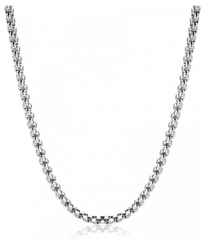 Square Rolo Chain Necklace Stainless Steel Round Box Necklace for Men & Women 2mm Wide 24 Inches $11.81 Necklaces