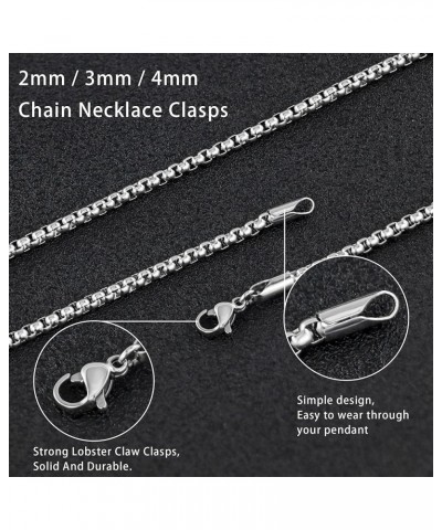 Square Rolo Chain Necklace Stainless Steel Round Box Necklace for Men & Women 2mm Wide 24 Inches $11.81 Necklaces