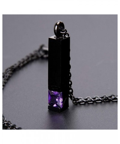 Personalized Custom Cremation Necklace Urn for Ashes Keepsake Memorial Bar Pendant Jewelry Purple $13.91 Necklaces