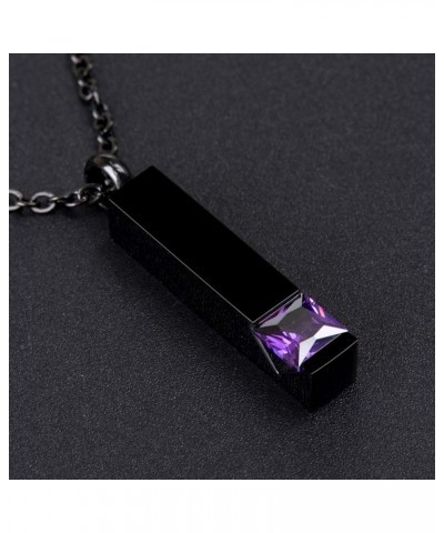 Personalized Custom Cremation Necklace Urn for Ashes Keepsake Memorial Bar Pendant Jewelry Purple $13.91 Necklaces