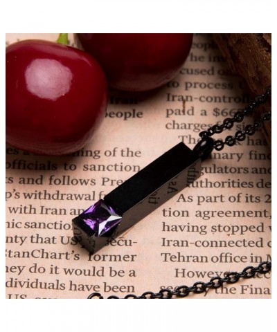 Personalized Custom Cremation Necklace Urn for Ashes Keepsake Memorial Bar Pendant Jewelry Purple $13.91 Necklaces