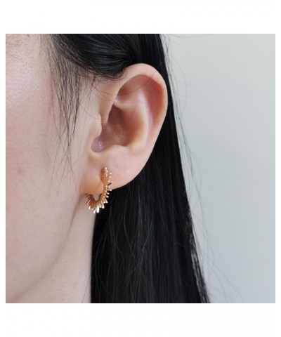 Gold Sun Earrings for Women Sunshine Stud Earrings Small Hoop Earrings Simple Minimalist Jewelry Gift Gold $8.99 Earrings