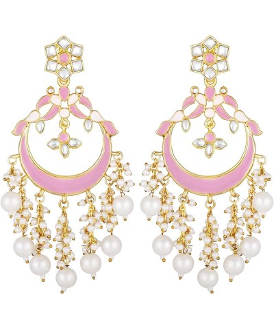 Ethnic Festive Wedding Party Wear Drop Dangle Earrings Indian Traditional Bollywood Fashion Jewelry for Women Pink 2 $15.39 E...