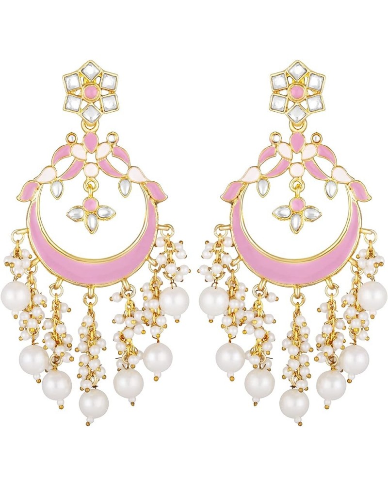 Ethnic Festive Wedding Party Wear Drop Dangle Earrings Indian Traditional Bollywood Fashion Jewelry for Women Pink 2 $15.39 E...