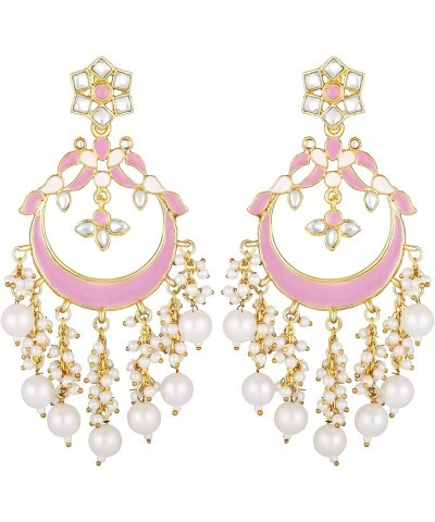 Ethnic Festive Wedding Party Wear Drop Dangle Earrings Indian Traditional Bollywood Fashion Jewelry for Women Pink 2 $15.39 E...