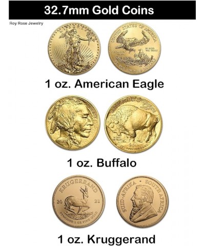 Gold Coin Mounting | U.S. American Gold Eagle or Buffalo | 32.7mm | Prong Set | Plain, Diamond-cut, Octagon, Circles Fancy Be...