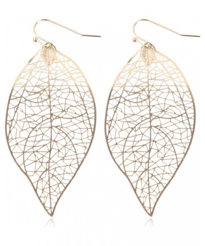 Moroccan Filigree Geometric Drop Earrings - Bohemian Metallic Cutout Lightweight Hook Dangles Flower Petal Leaf, Teardrop, Ci...