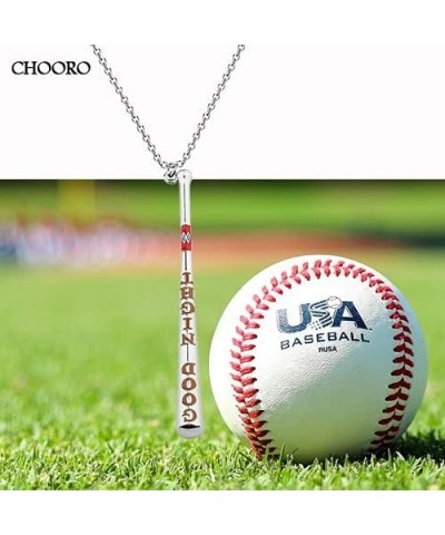 Good Night 3D Golden Baseball Bat Joker Pendant Gift For Fans Baseball-nk-S $9.29 Necklaces