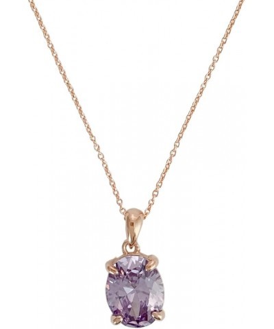 Purple Oval Crystal Confection Pendant Necklace in Gold, Rose Gold, or Silver | Minimalist, Delicate Jewelry Rose Gold $15.99...