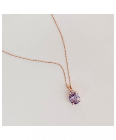 Purple Oval Crystal Confection Pendant Necklace in Gold, Rose Gold, or Silver | Minimalist, Delicate Jewelry Rose Gold $15.99...