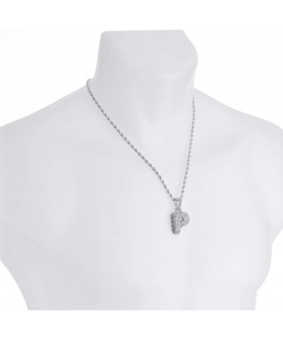 A - Z Initial Bubble Letter Silver Plated Iced CZ Pendant With 20" Rope Chain Necklace P $7.55 Necklaces