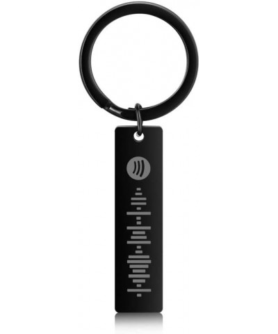 Custom Spotify Keychains for Women Personalized Spotify Code Keychain for Men Black $10.43 Bracelets