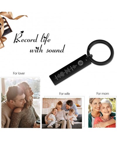 Custom Spotify Keychains for Women Personalized Spotify Code Keychain for Men Black $10.43 Bracelets